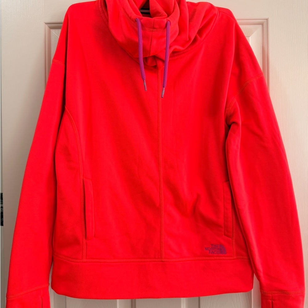 The North Face Women's Coral/Hot/Fluorescent Pink Full-Zip Fleece Hoodie